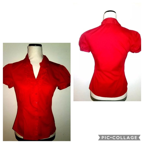 Antilia Femme Tops - Antilia Famme red women's blouse size S ,